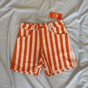 Wrangler x Whataburger Orange and White Striped Shorts